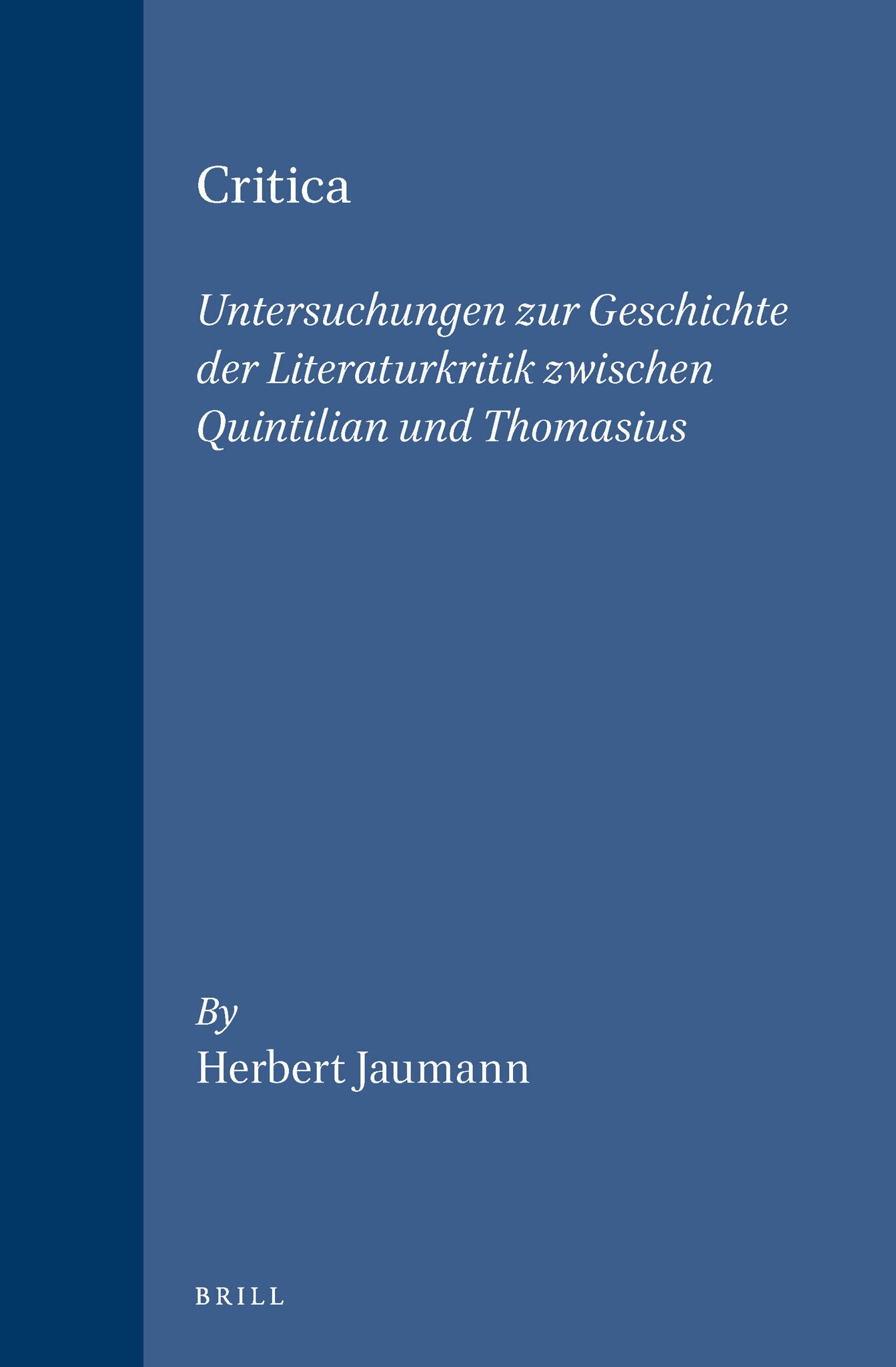 Cover image for Critica ISBN 9789004102767